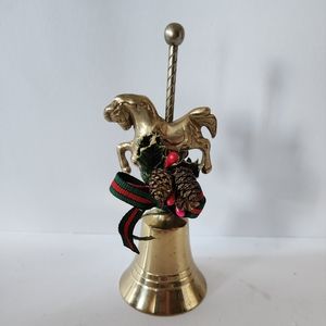 Vintage Gold Brass Carousel Horse Bell